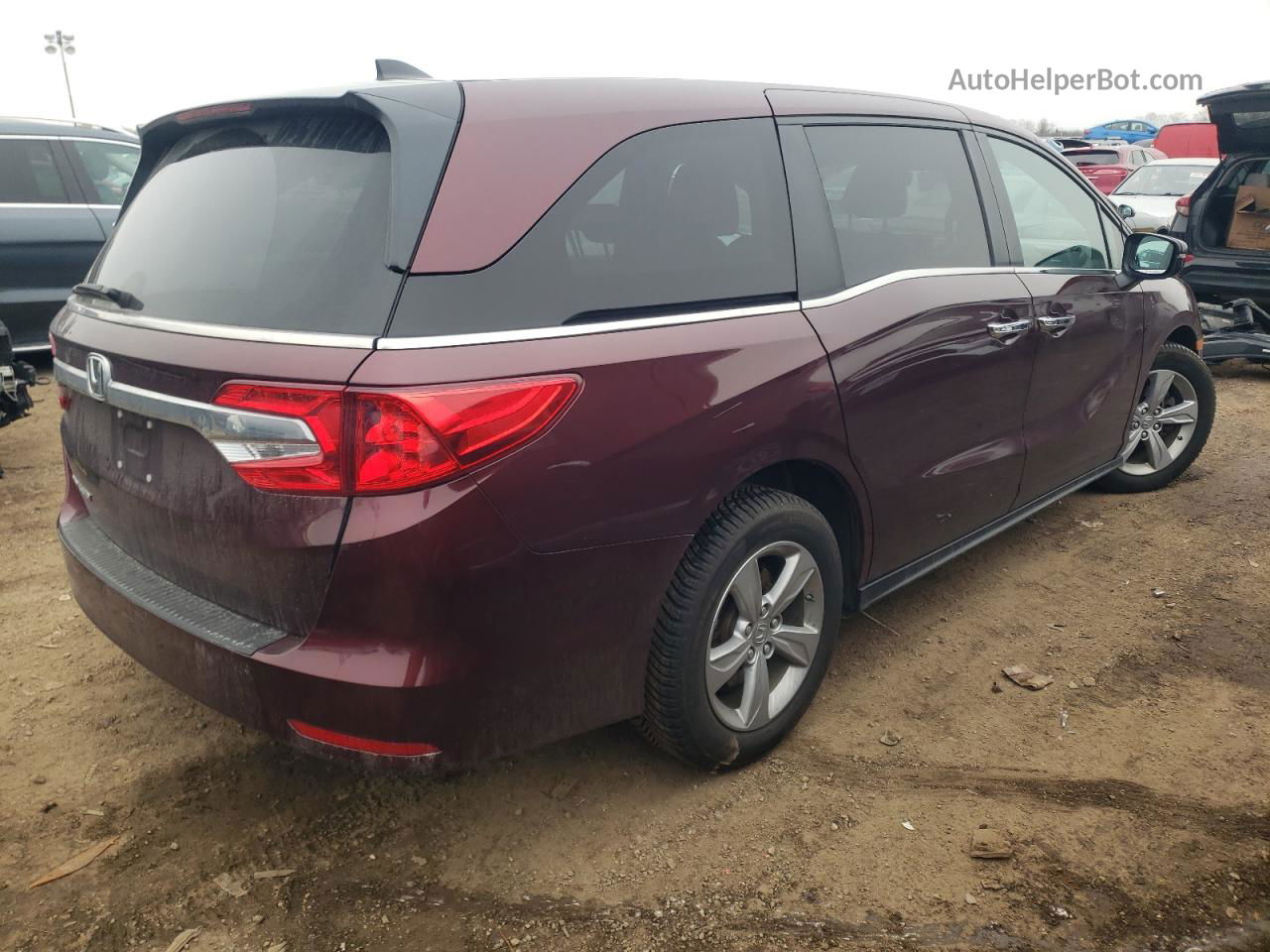 2019 Honda Odyssey Exl Темно-бордовый vin: 5FNRL6H74KB123128