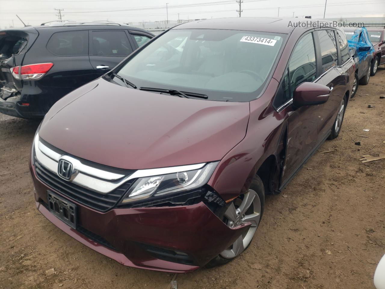 2019 Honda Odyssey Exl Maroon vin: 5FNRL6H74KB123128