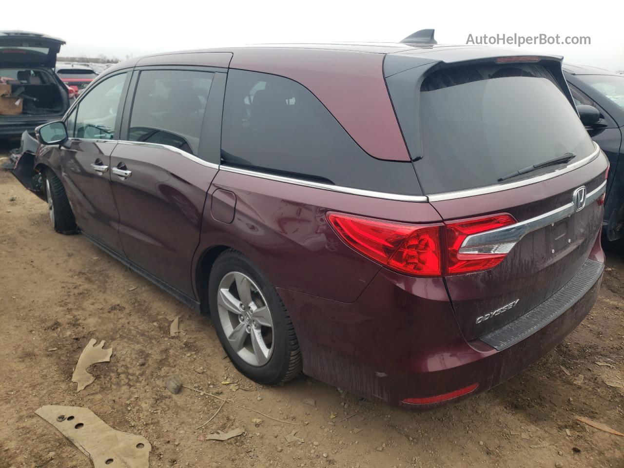 2019 Honda Odyssey Exl Темно-бордовый vin: 5FNRL6H74KB123128