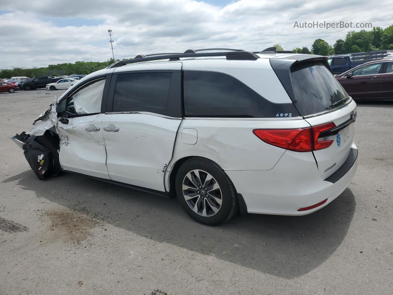 2021 Honda Odyssey Exl White vin: 5FNRL6H74MB035974