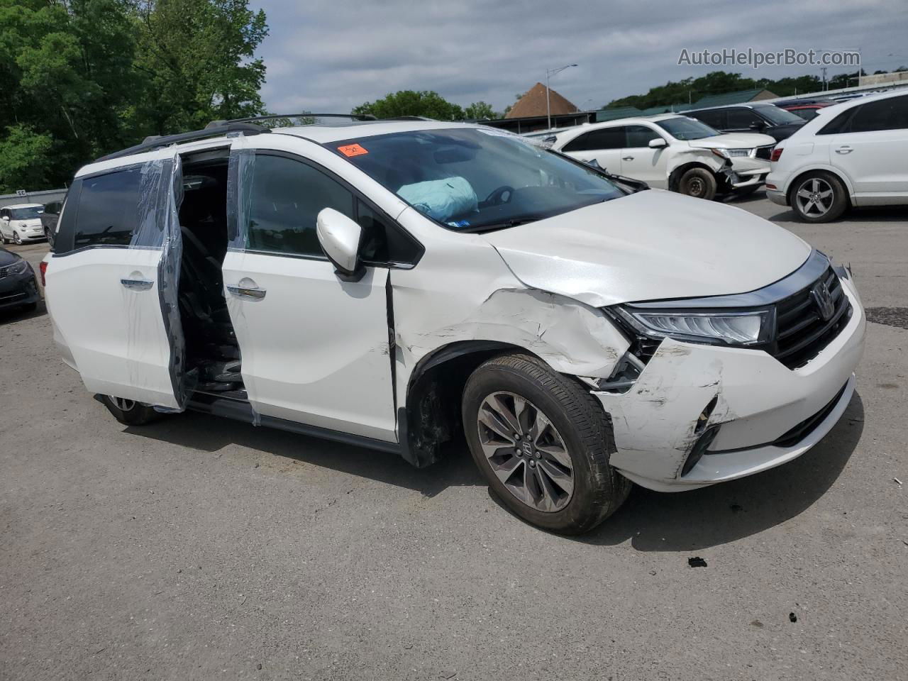 2021 Honda Odyssey Exl White vin: 5FNRL6H74MB035974