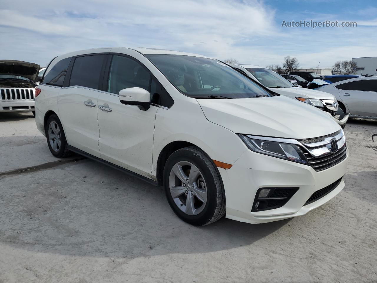 2019 Honda Odyssey Exl White vin: 5FNRL6H75KB061271