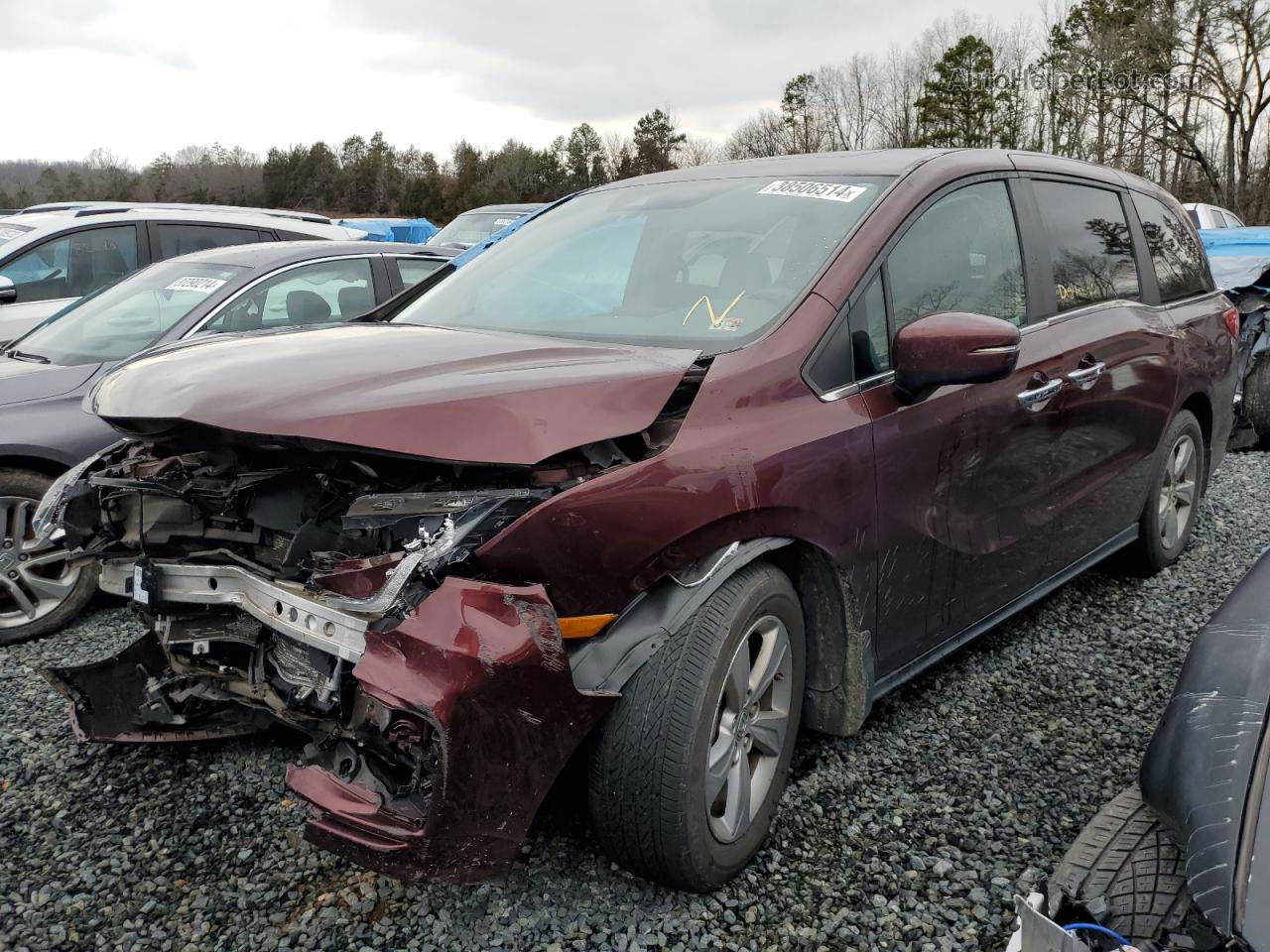 2019 Honda Odyssey Exl Burgundy vin: 5FNRL6H76KB015934