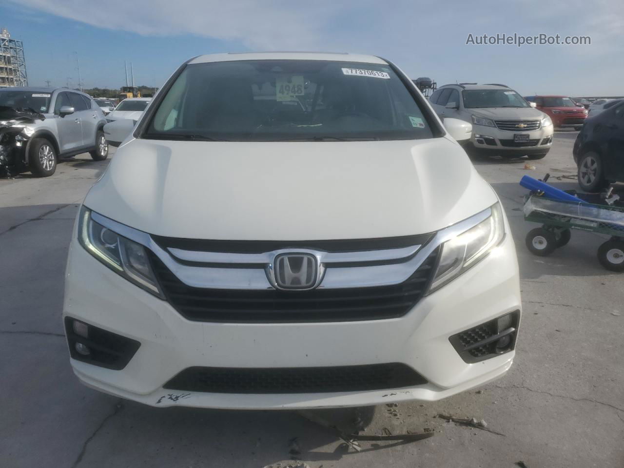 2019 Honda Odyssey Exl White vin: 5FNRL6H76KB033690