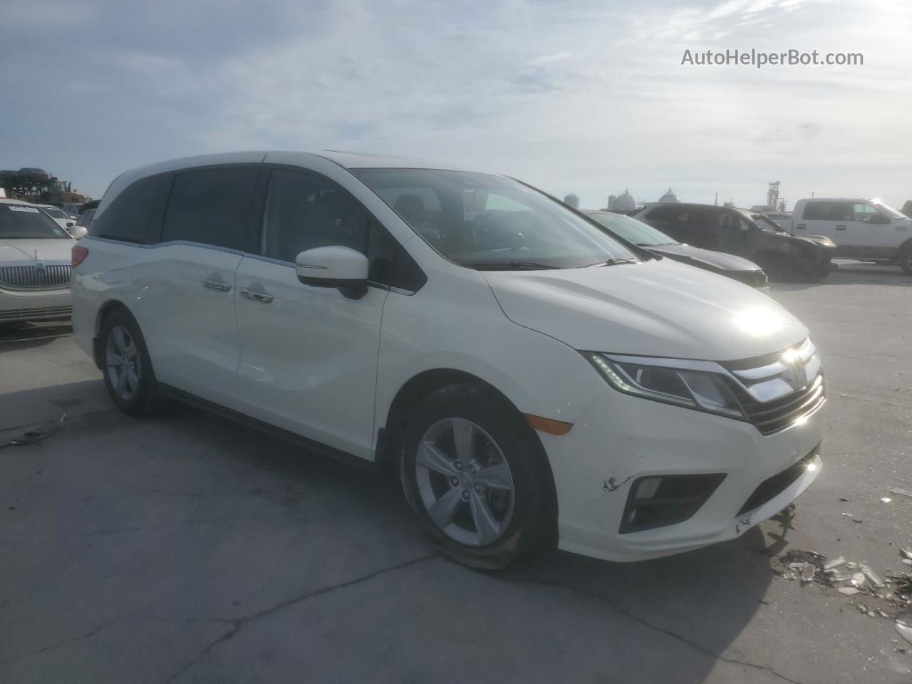 2019 Honda Odyssey Exl White vin: 5FNRL6H76KB033690