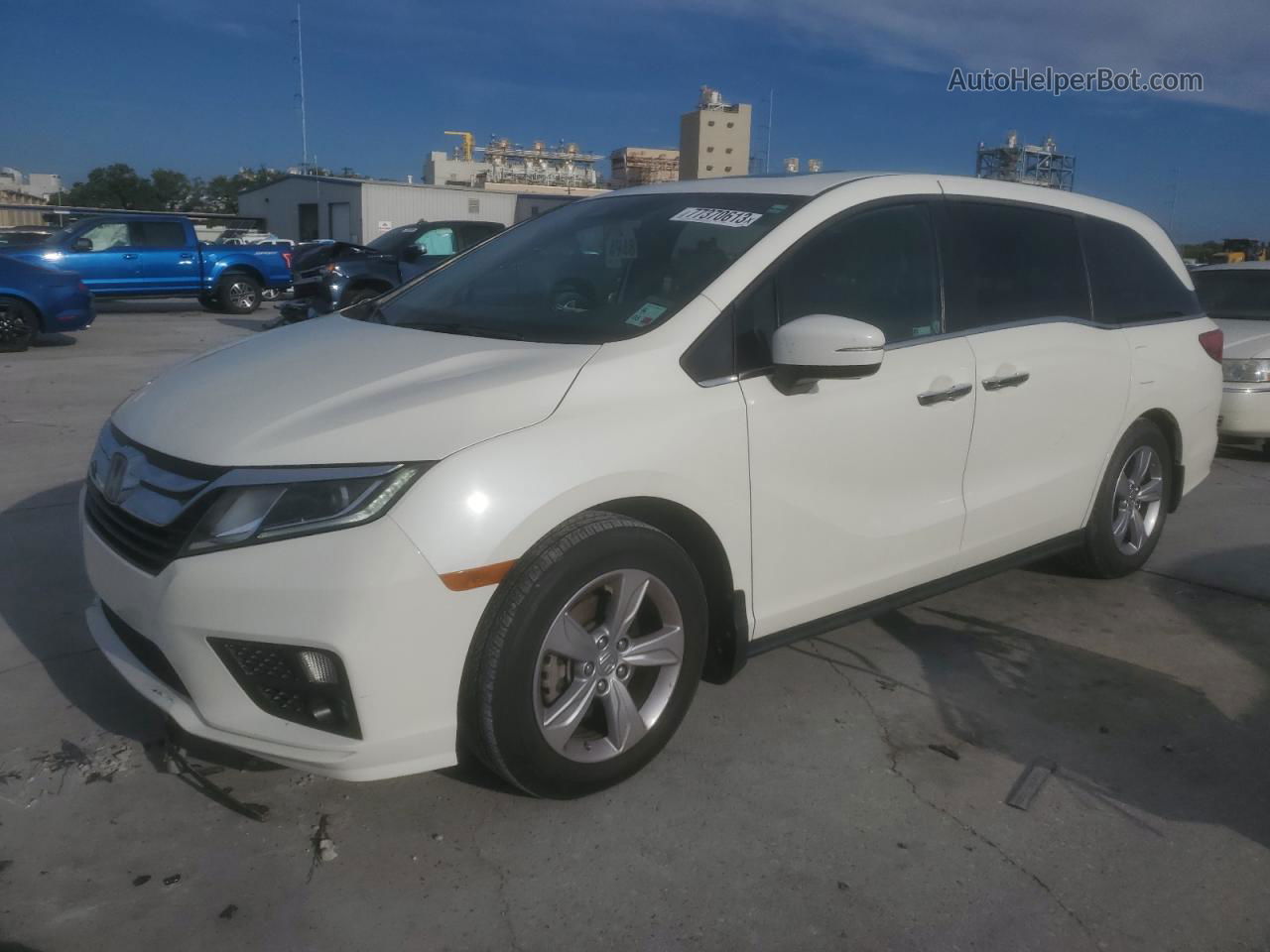 2019 Honda Odyssey Exl White vin: 5FNRL6H76KB033690