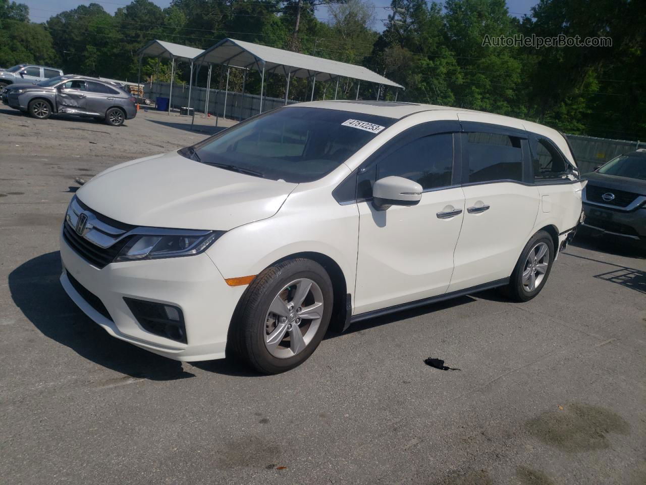 2019 Honda Odyssey Exl White vin: 5FNRL6H76KB104340