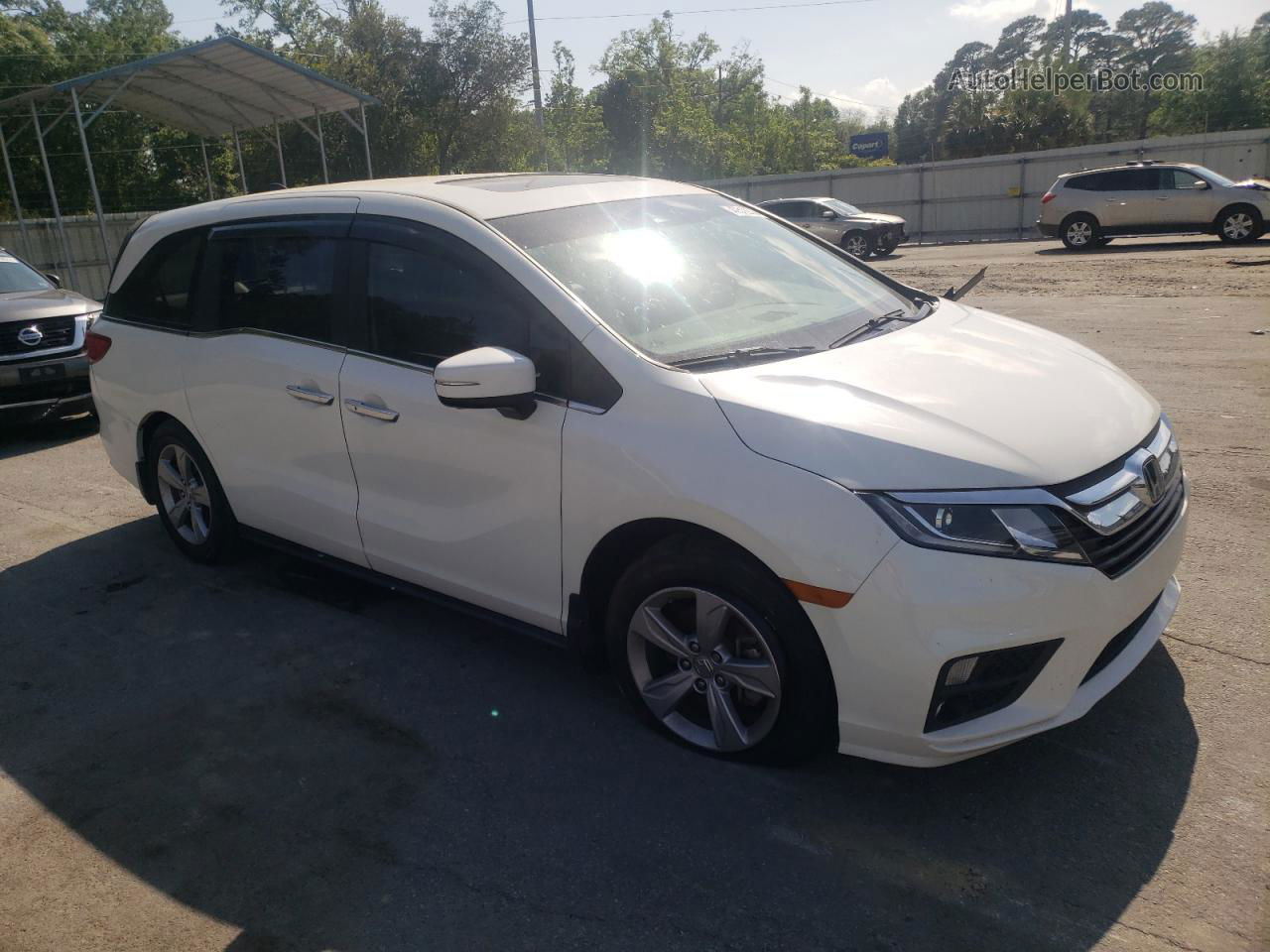 2019 Honda Odyssey Exl White vin: 5FNRL6H76KB104340