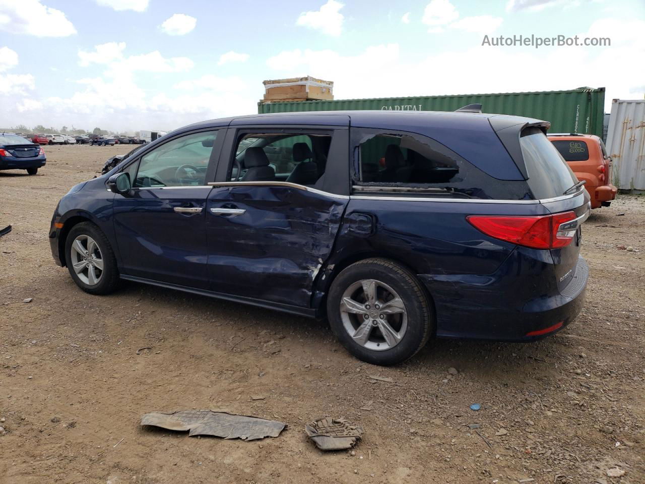 2019 Honda Odyssey Exl Blue vin: 5FNRL6H76KB122319