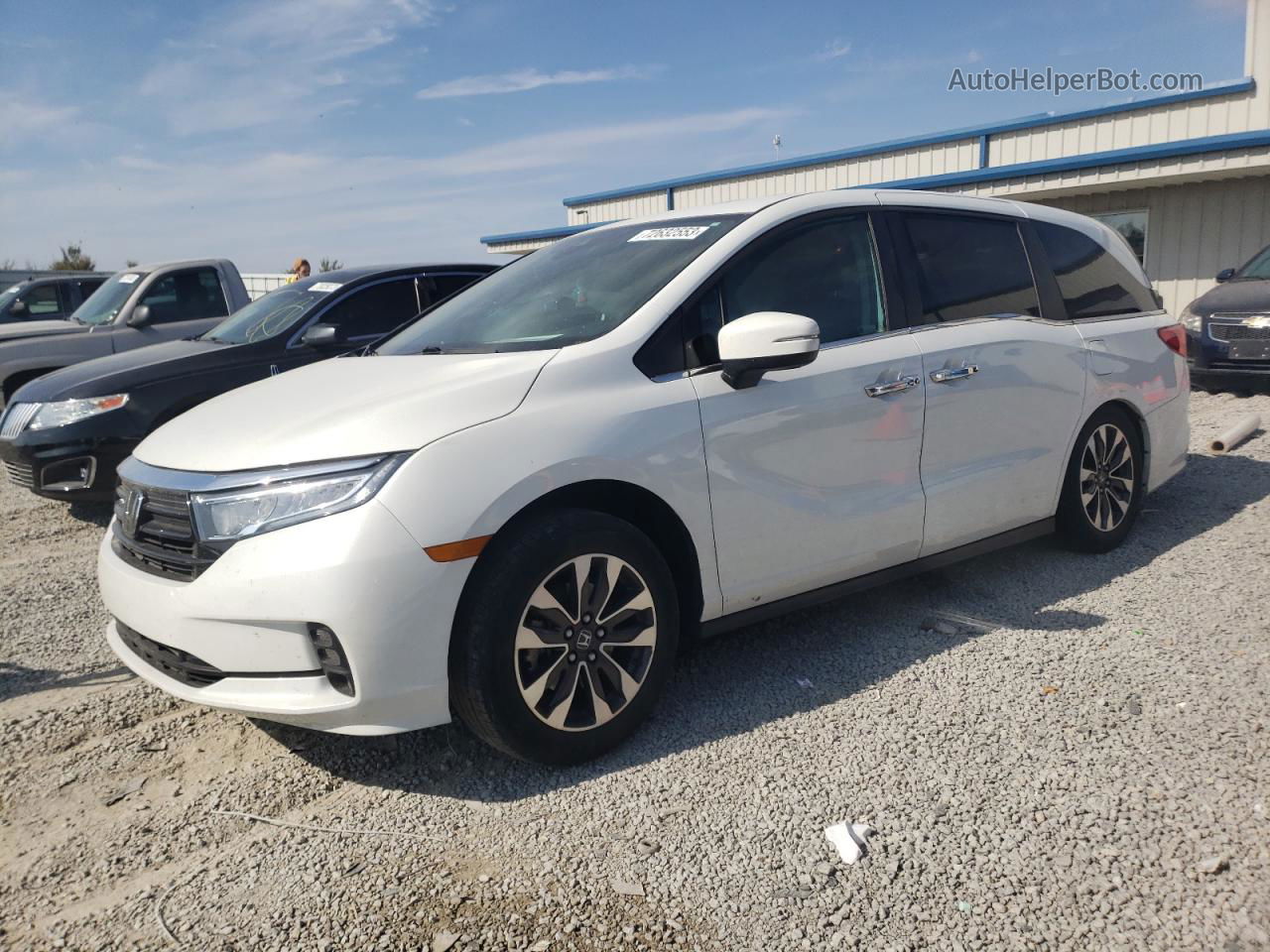 2021 Honda Odyssey Exl White vin: 5FNRL6H76MB012230