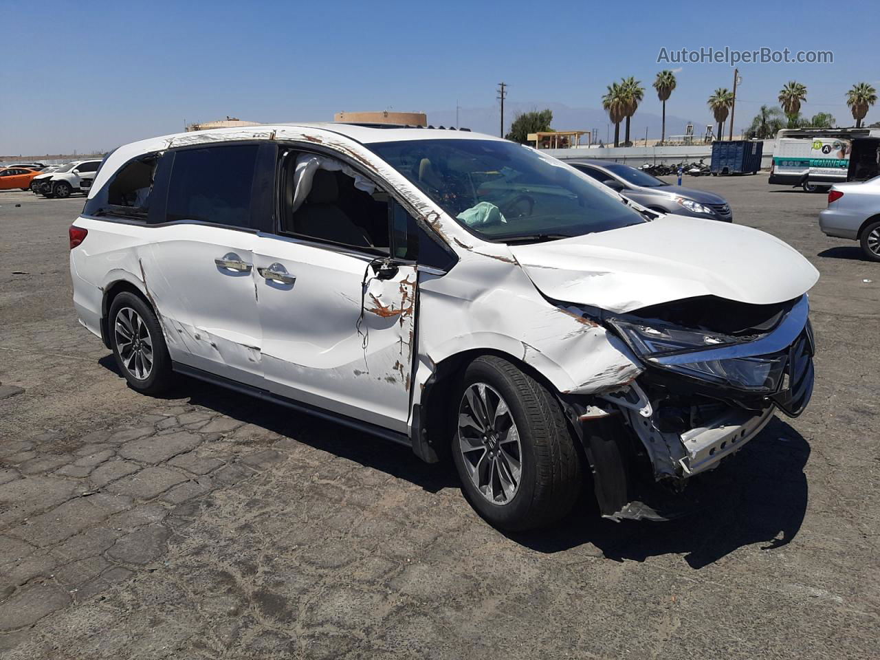 2021 Honda Odyssey Exl White vin: 5FNRL6H77MB021244