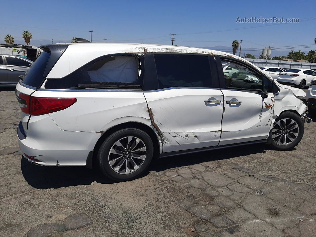 2021 Honda Odyssey Exl White vin: 5FNRL6H77MB021244