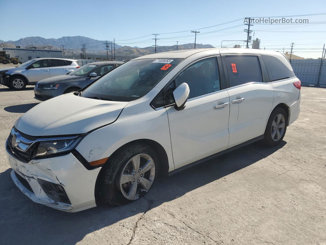 2019 Honda Odyssey Exl White vin: 5FNRL6H79KB032789