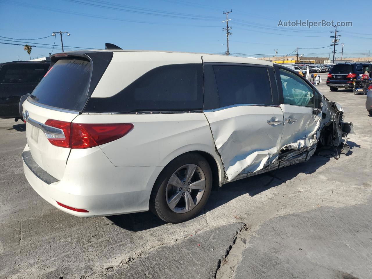 2019 Honda Odyssey Exl White vin: 5FNRL6H79KB032789