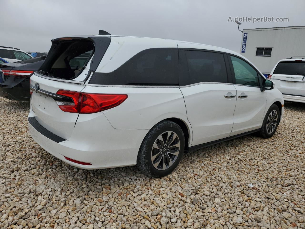 2021 Honda Odyssey Exl White vin: 5FNRL6H79MB026445