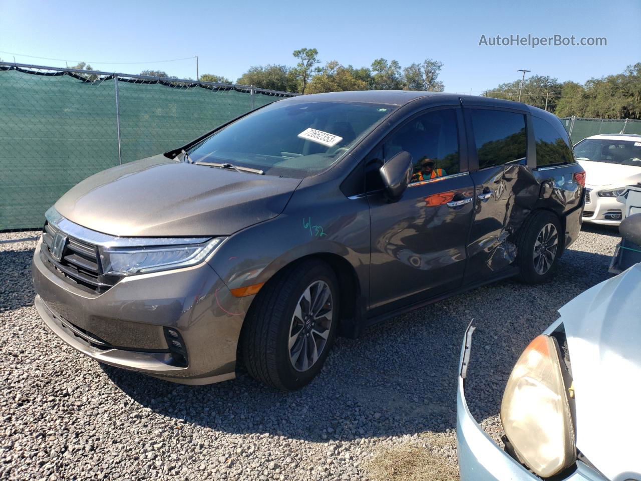 2021 Honda Odyssey Exl Gray vin: 5FNRL6H79MB038434