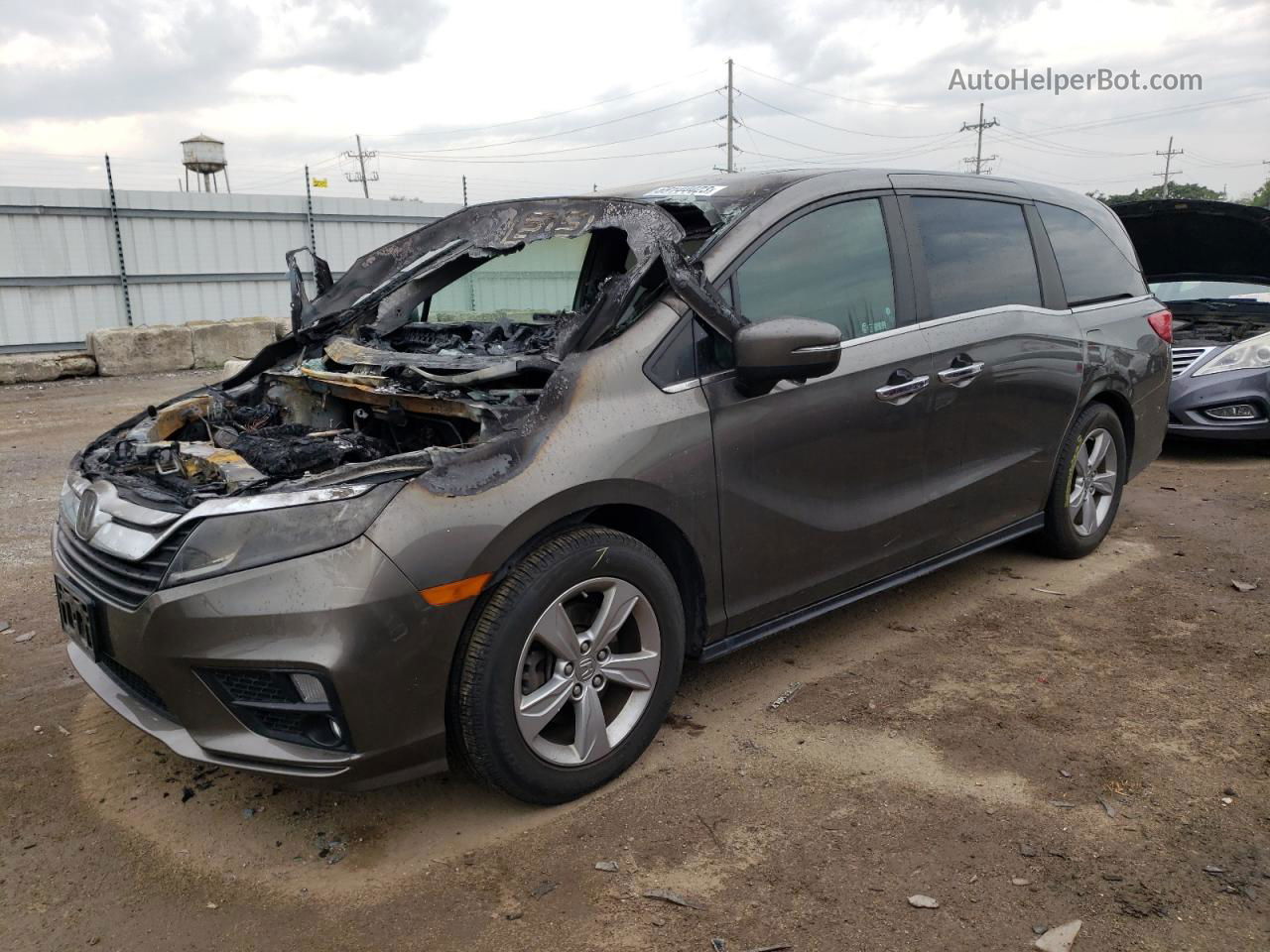 2019 Honda Odyssey Exl Gray vin: 5FNRL6H7XKB062934