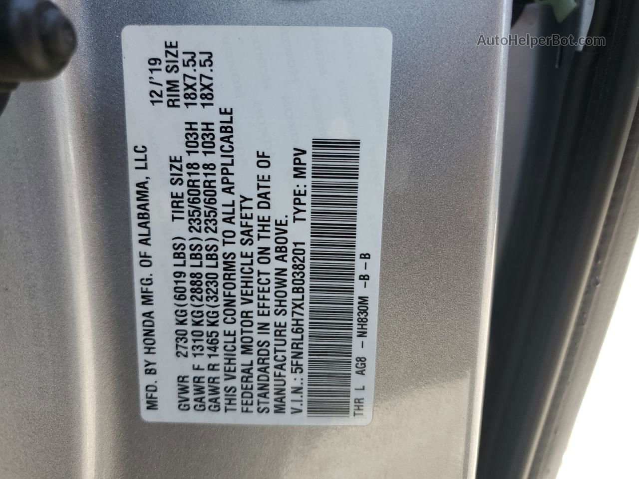 2020 Honda Odyssey Exl Silver vin: 5FNRL6H7XLB038201