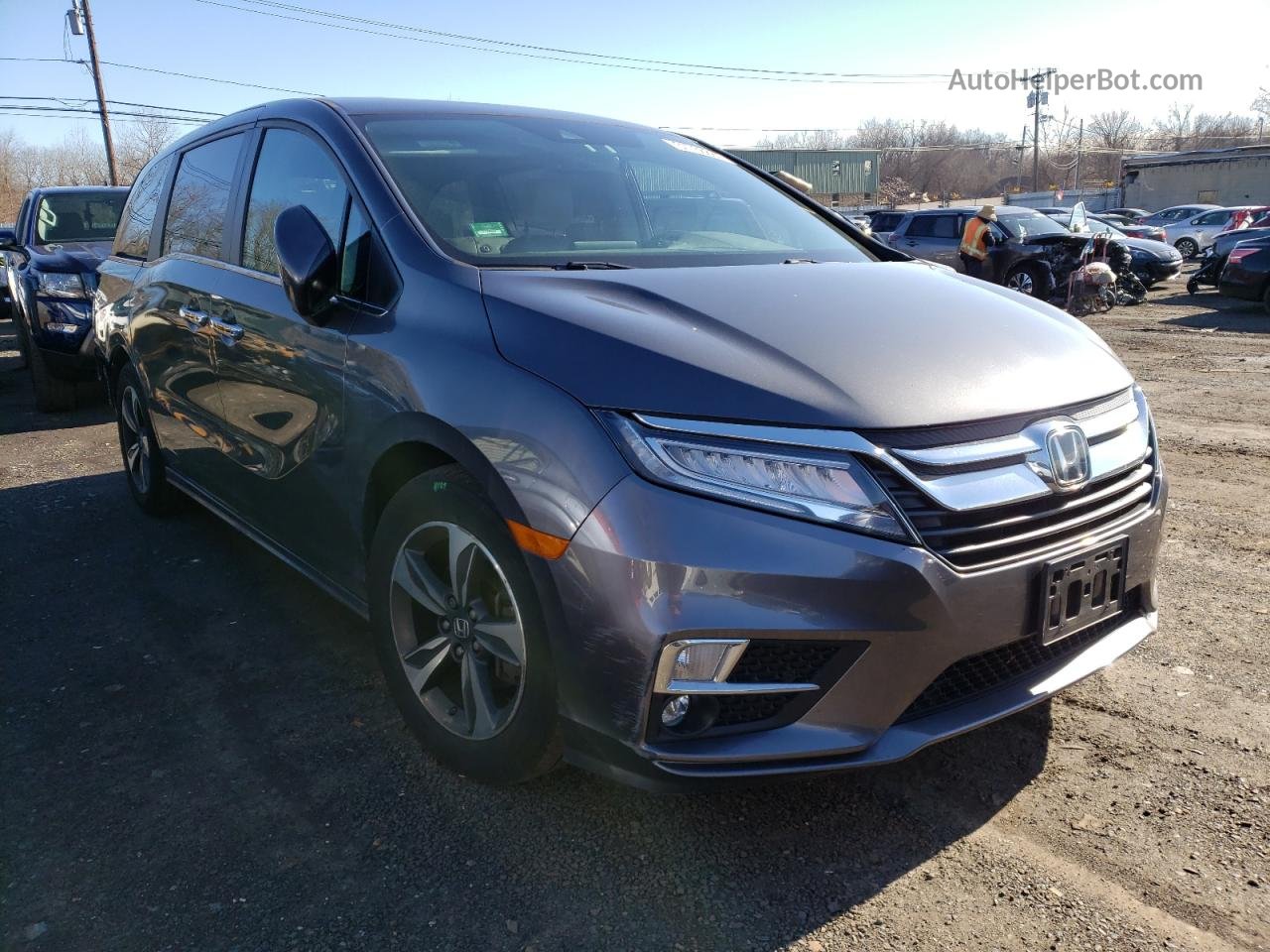 2019 Honda Odyssey Touring Gray vin: 5FNRL6H80KB078925