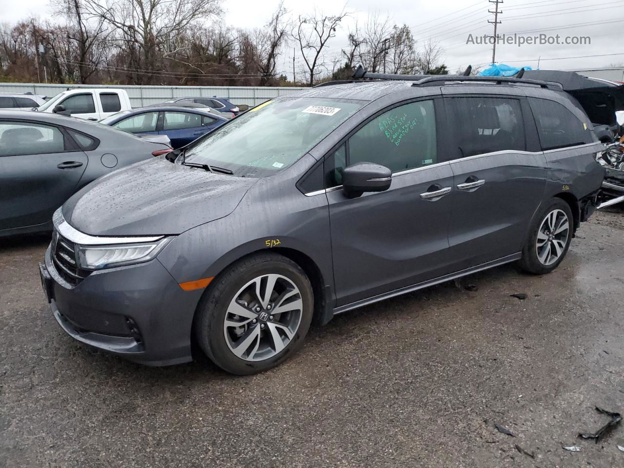 2021 Honda Odyssey Touring Gray vin: 5FNRL6H80MB022406