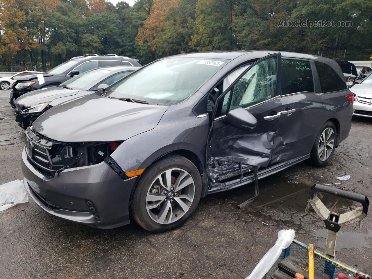 2021 Honda Odyssey Touring Gray vin: 5FNRL6H80MB030411