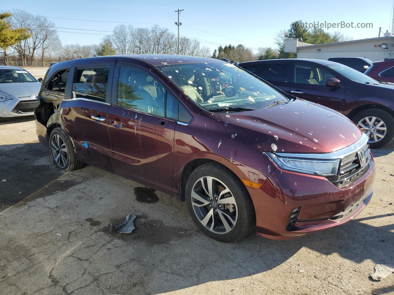 2021 Honda Odyssey Touring Темно-бордовый vin: 5FNRL6H81MB021006