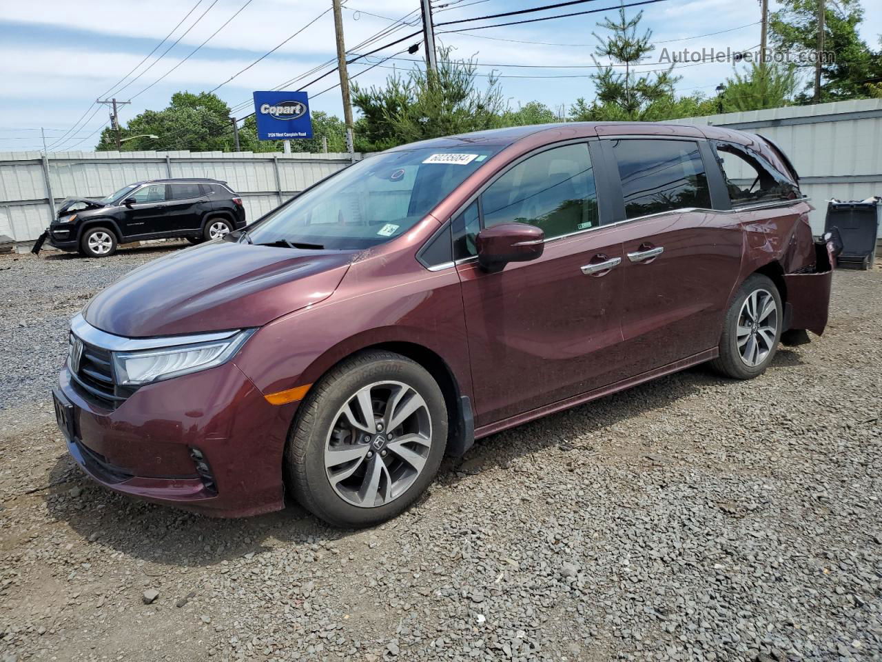 2021 Honda Odyssey Touring Maroon vin: 5FNRL6H82MB014629