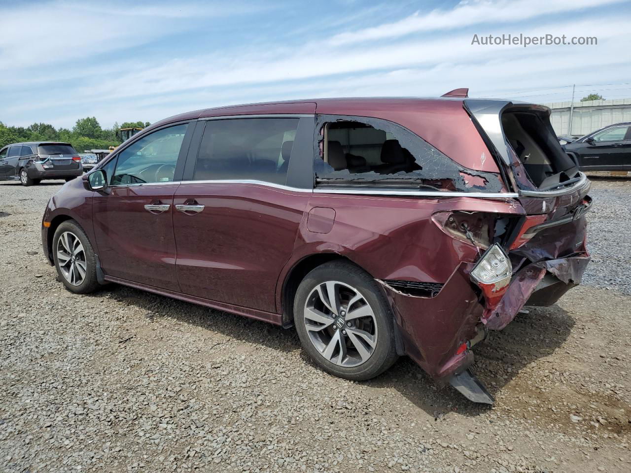 2021 Honda Odyssey Touring Maroon vin: 5FNRL6H82MB014629