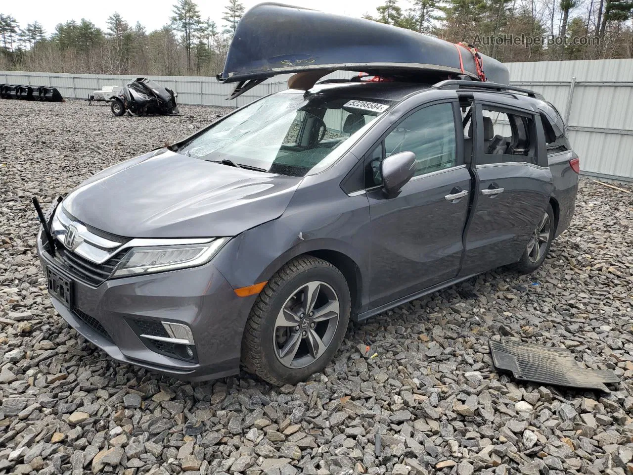 2019 Honda Odyssey Touring Gray vin: 5FNRL6H84KB045068