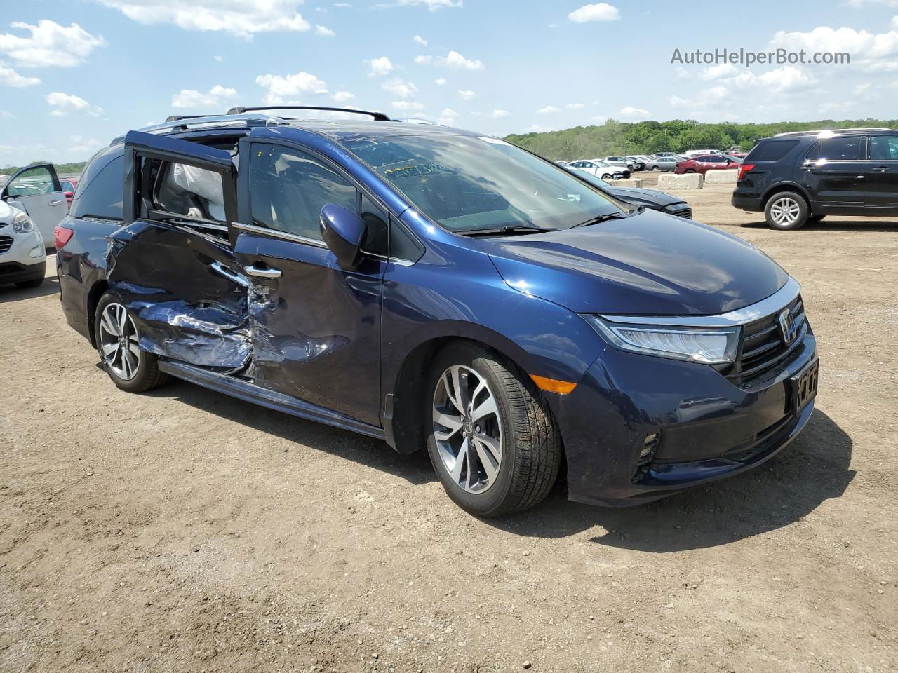 2021 Honda Odyssey Touring Blue vin: 5FNRL6H88MB011475