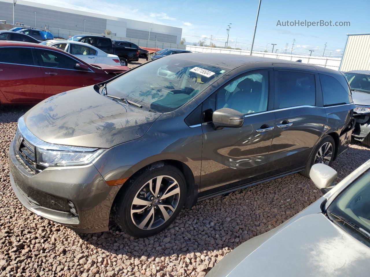 2021 Honda Odyssey Touring Серый vin: 5FNRL6H88MB039776