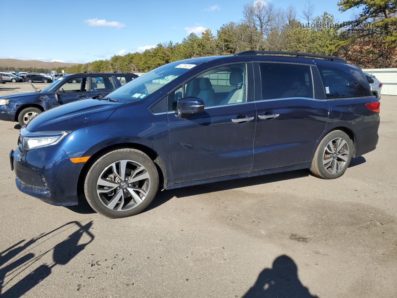 2021 Honda Odyssey Touring Blue vin: 5FNRL6H89MB040516