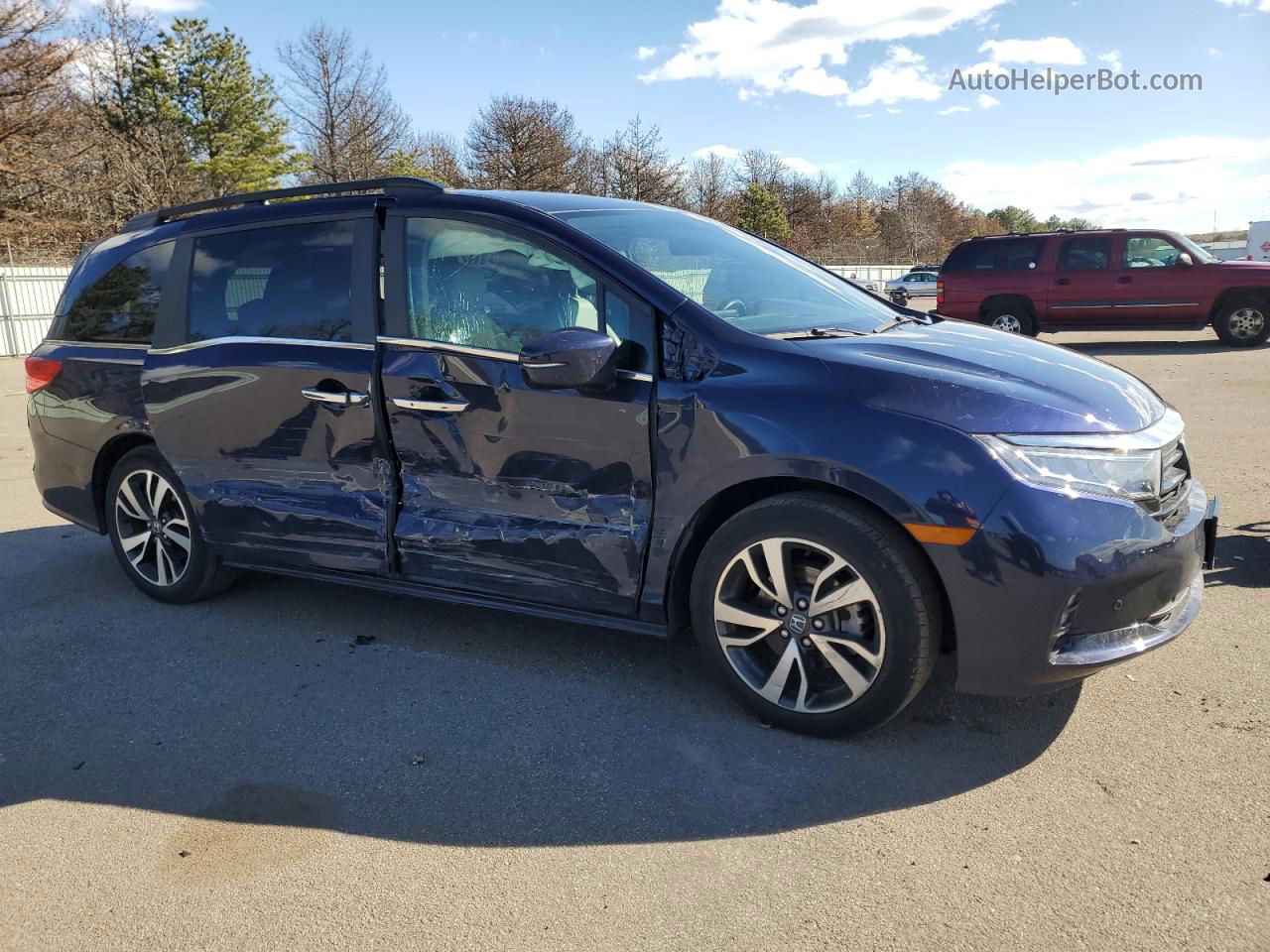 2021 Honda Odyssey Touring Синий vin: 5FNRL6H89MB040516