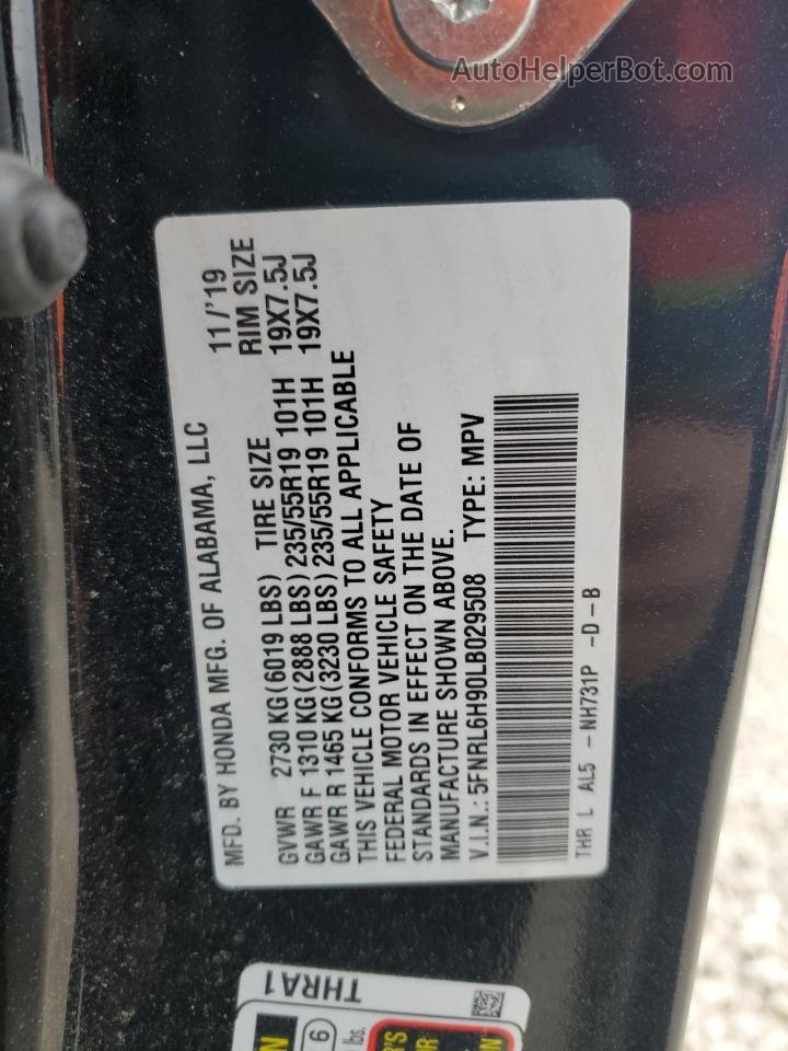 2020 Honda Odyssey Elite Black vin: 5FNRL6H90LB029508