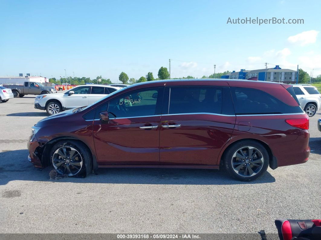 2021 Honda Odyssey Elite Maroon vin: 5FNRL6H90MB007445