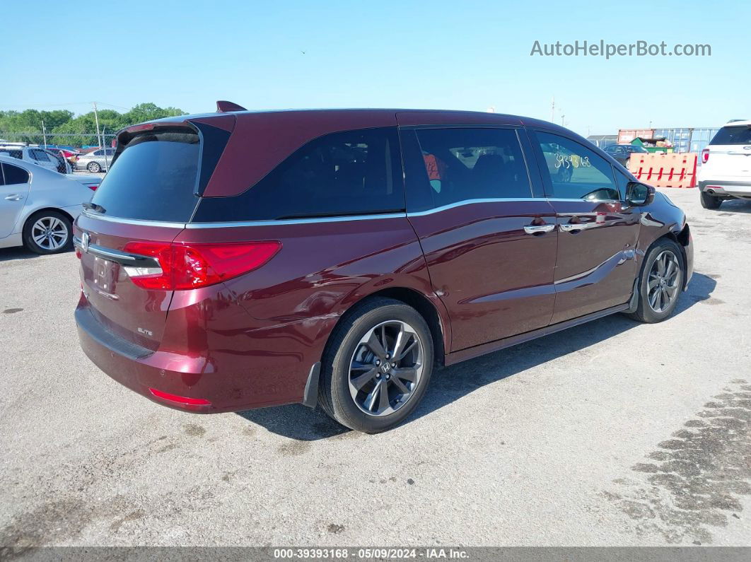 2021 Honda Odyssey Elite Maroon vin: 5FNRL6H90MB007445