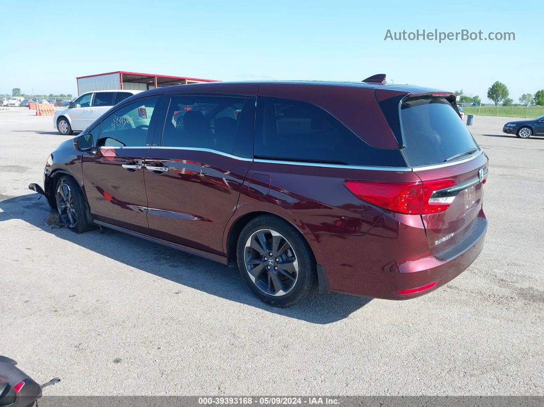 2021 Honda Odyssey Elite Maroon vin: 5FNRL6H90MB007445