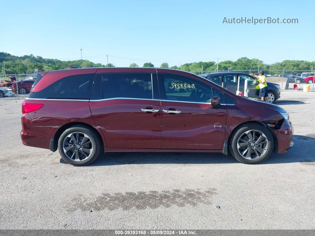 2021 Honda Odyssey Elite Maroon vin: 5FNRL6H90MB007445