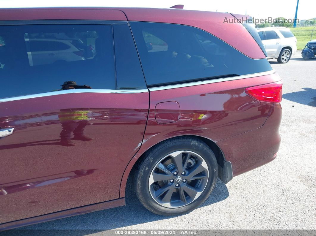 2021 Honda Odyssey Elite Maroon vin: 5FNRL6H90MB007445