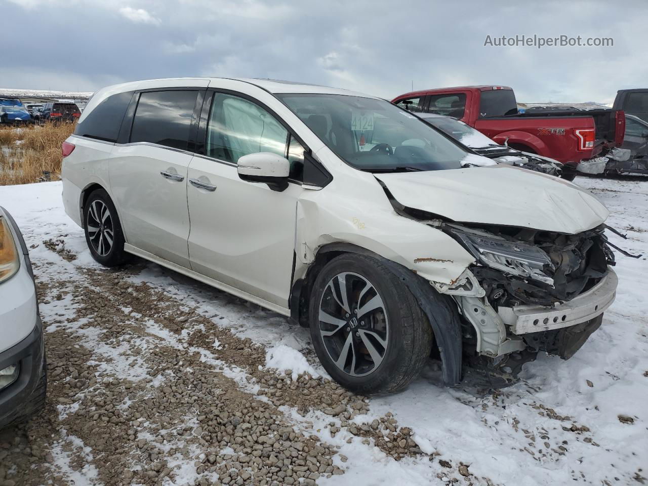 2019 Honda Odyssey Elite White vin: 5FNRL6H92KB077641