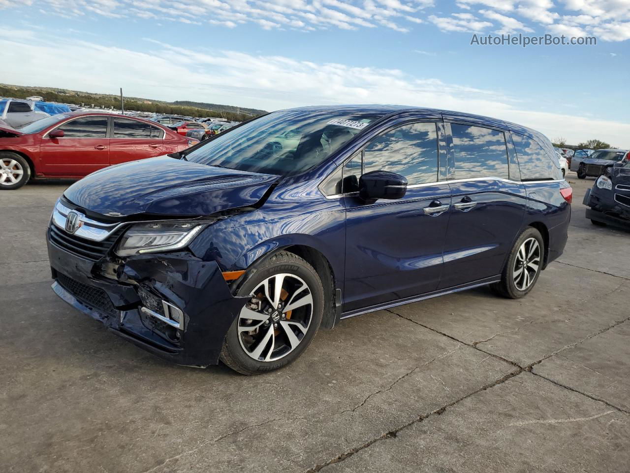 2019 Honda Odyssey Elite Синий vin: 5FNRL6H94KB006327