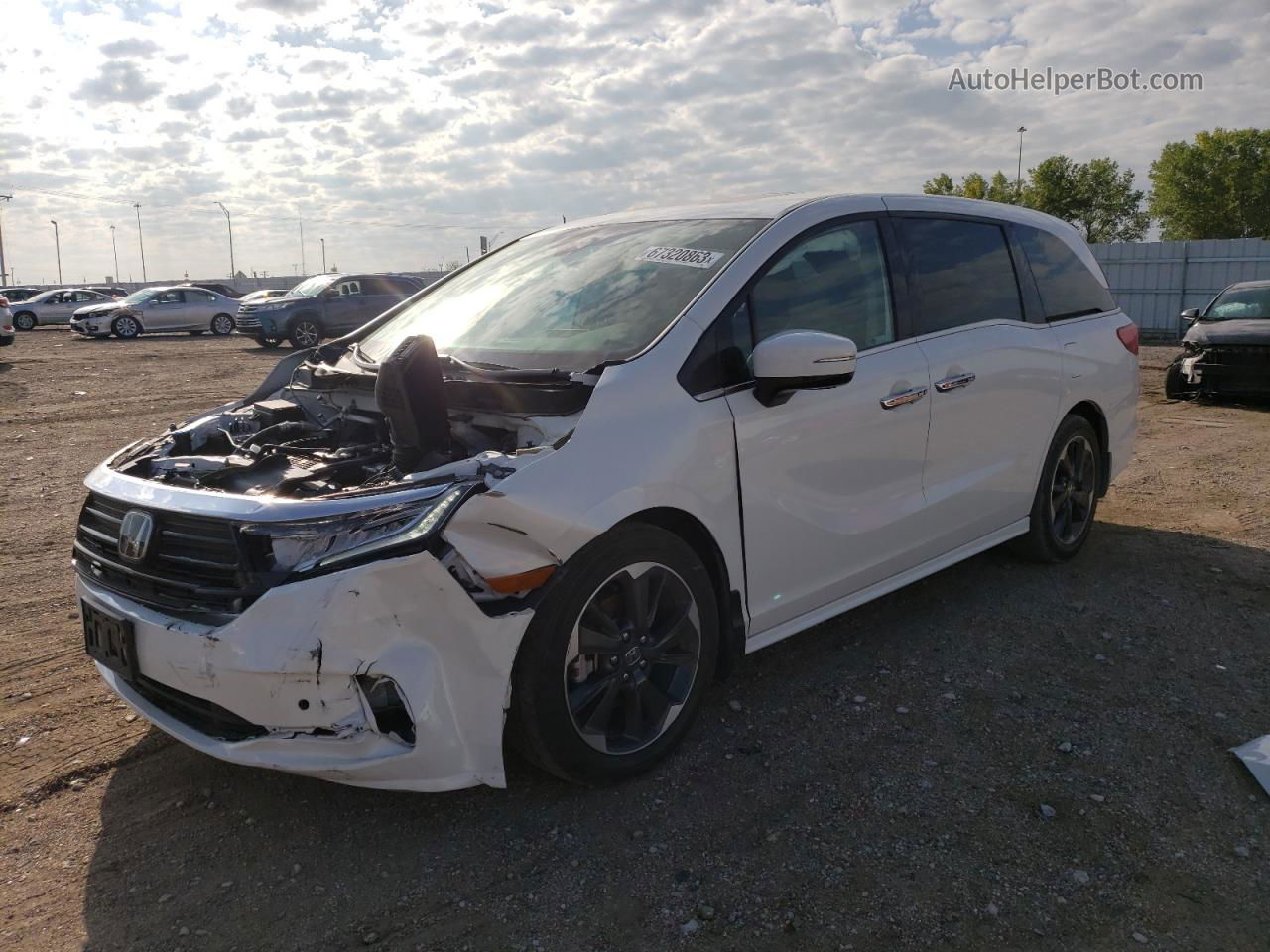 2021 Honda Odyssey Elite White vin: 5FNRL6H94MB000322