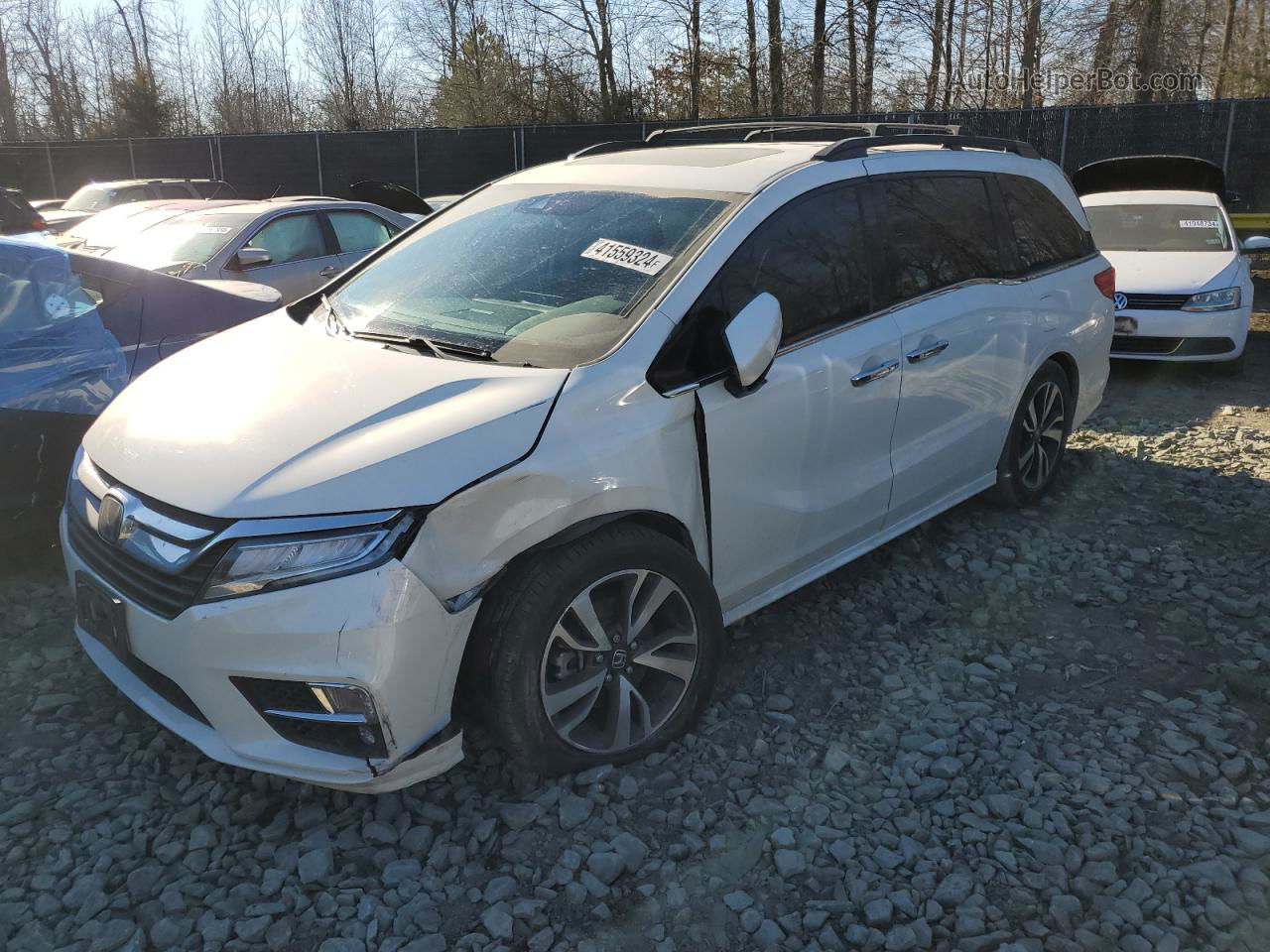 2019 Honda Odyssey Elite White vin: 5FNRL6H95KB005798