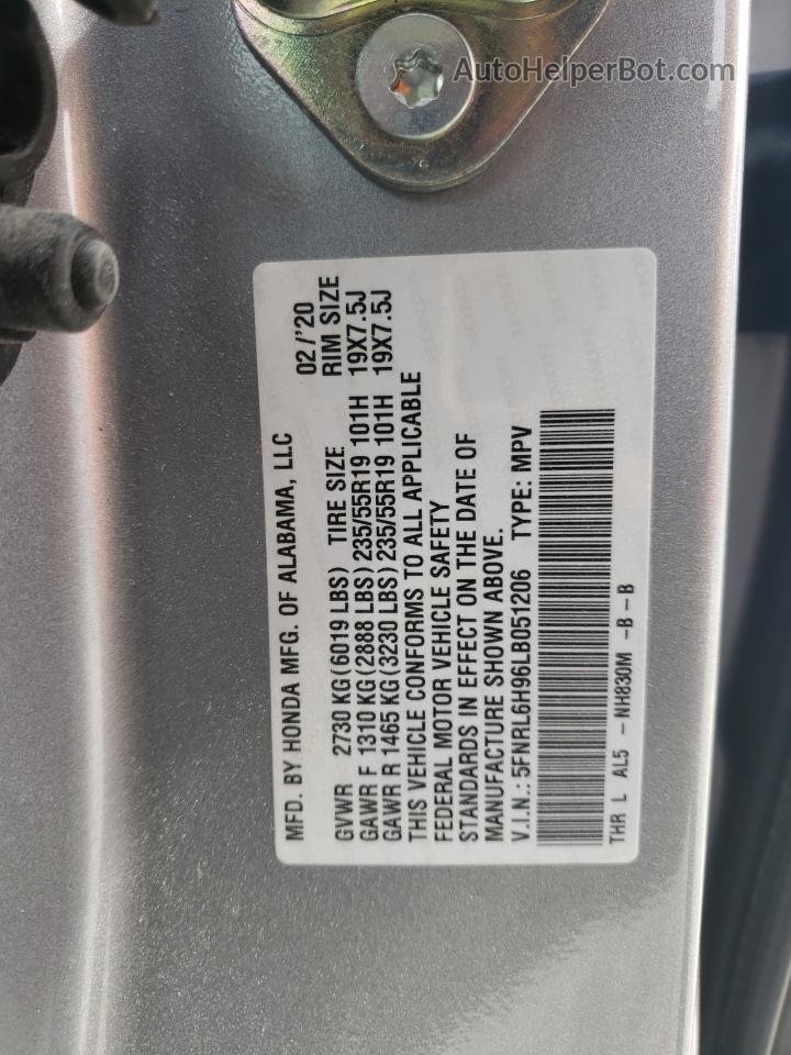 2020 Honda Odyssey Elite Gray vin: 5FNRL6H96LB051206