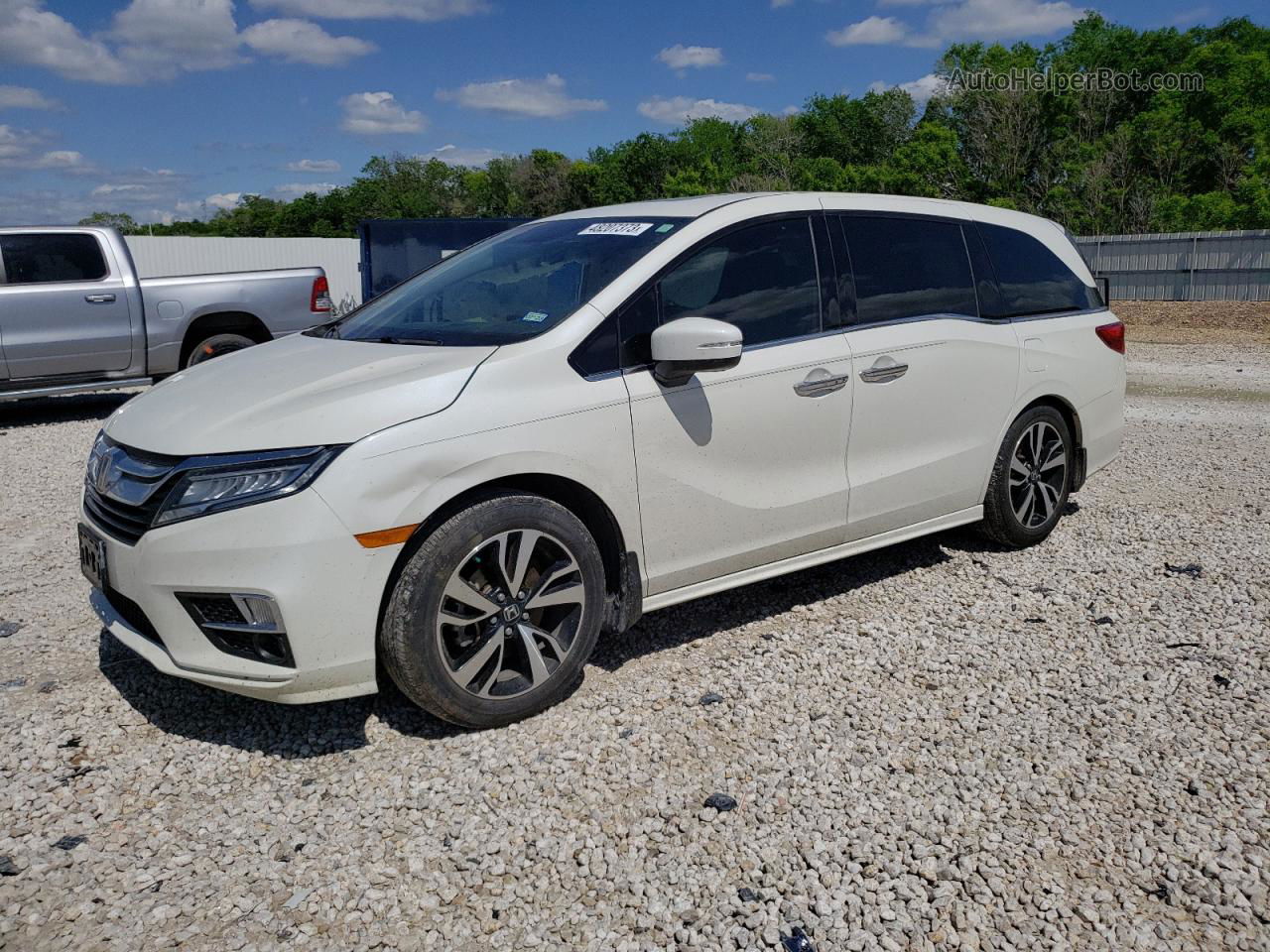 2019 Honda Odyssey Elite White vin: 5FNRL6H98KB062626