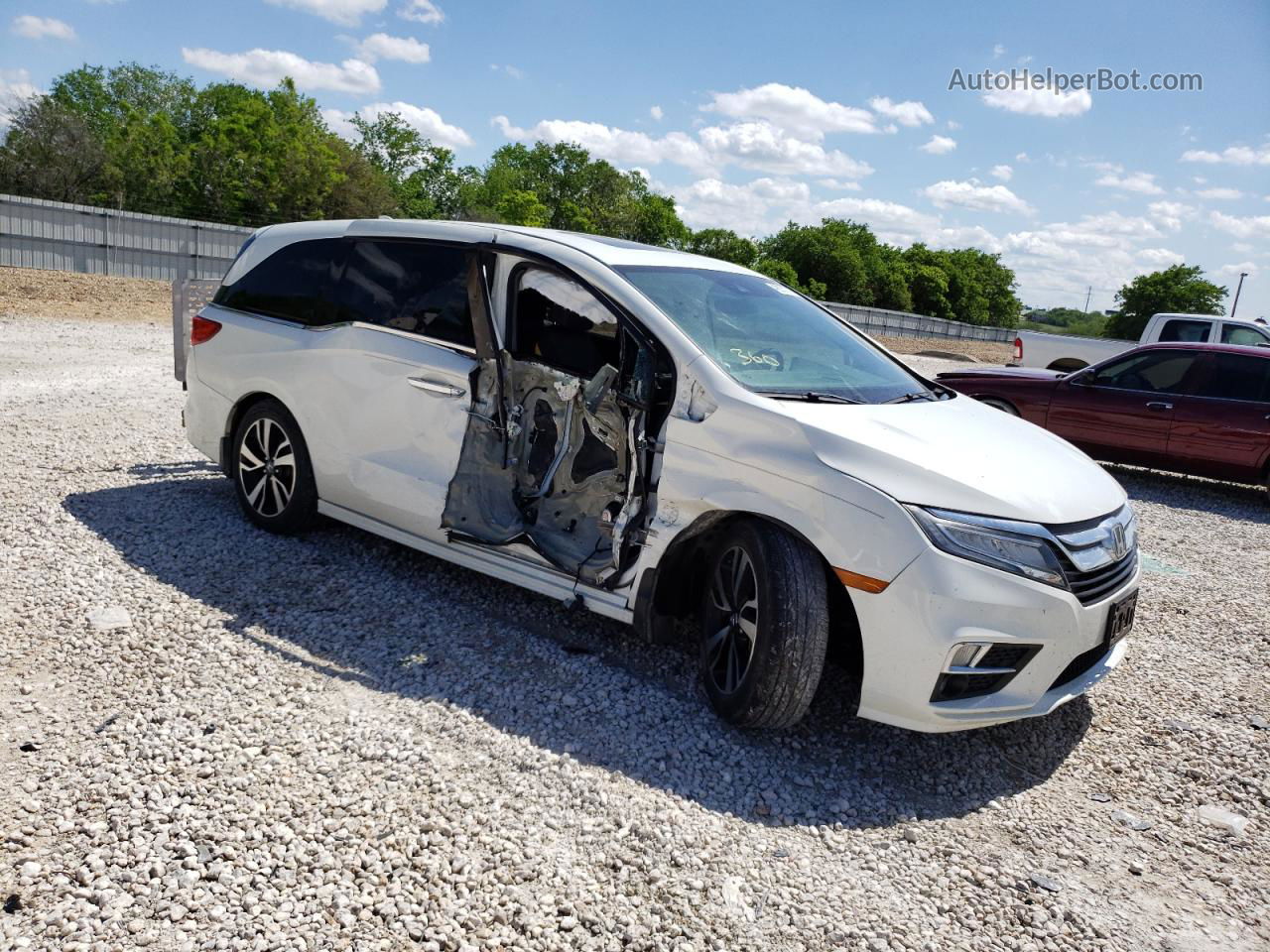 2019 Honda Odyssey Elite White vin: 5FNRL6H98KB062626