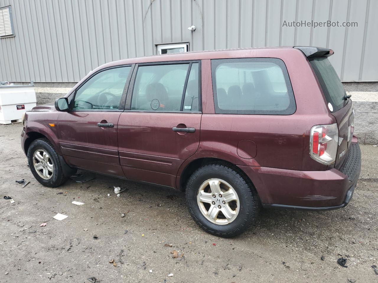 2007 Honda Pilot Lx Burgundy vin: 5FNYF18107B029949