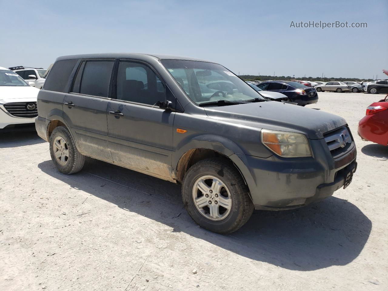 2007 Honda Pilot Lx Gray vin: 5FNYF18117B005787