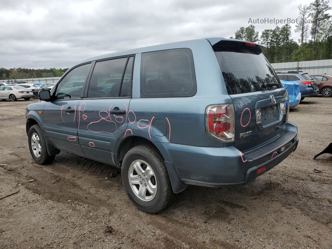 2007 Honda Pilot Lx Blue vin: 5FNYF18117B028471