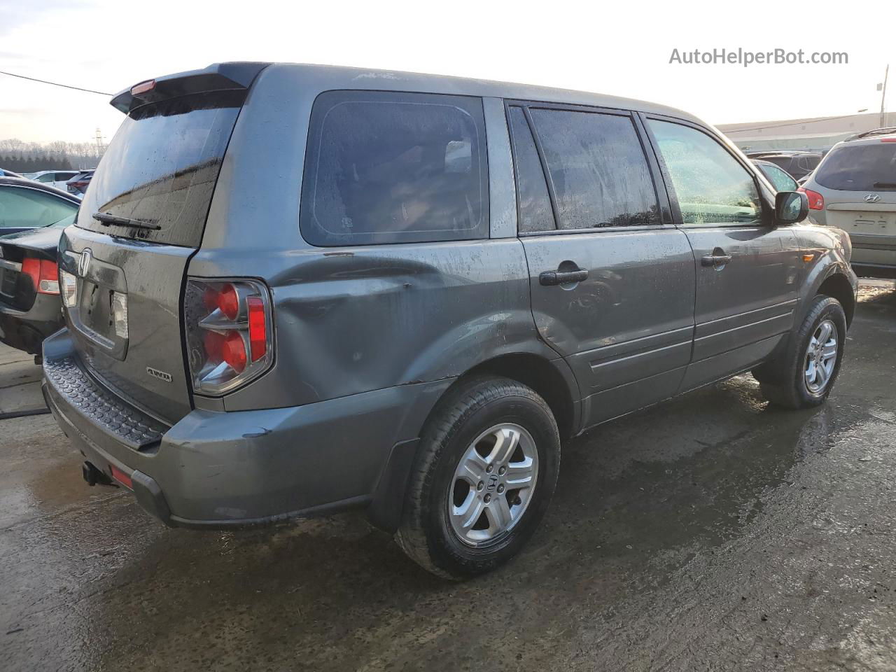 2007 Honda Pilot Lx Gray vin: 5FNYF18147B008134